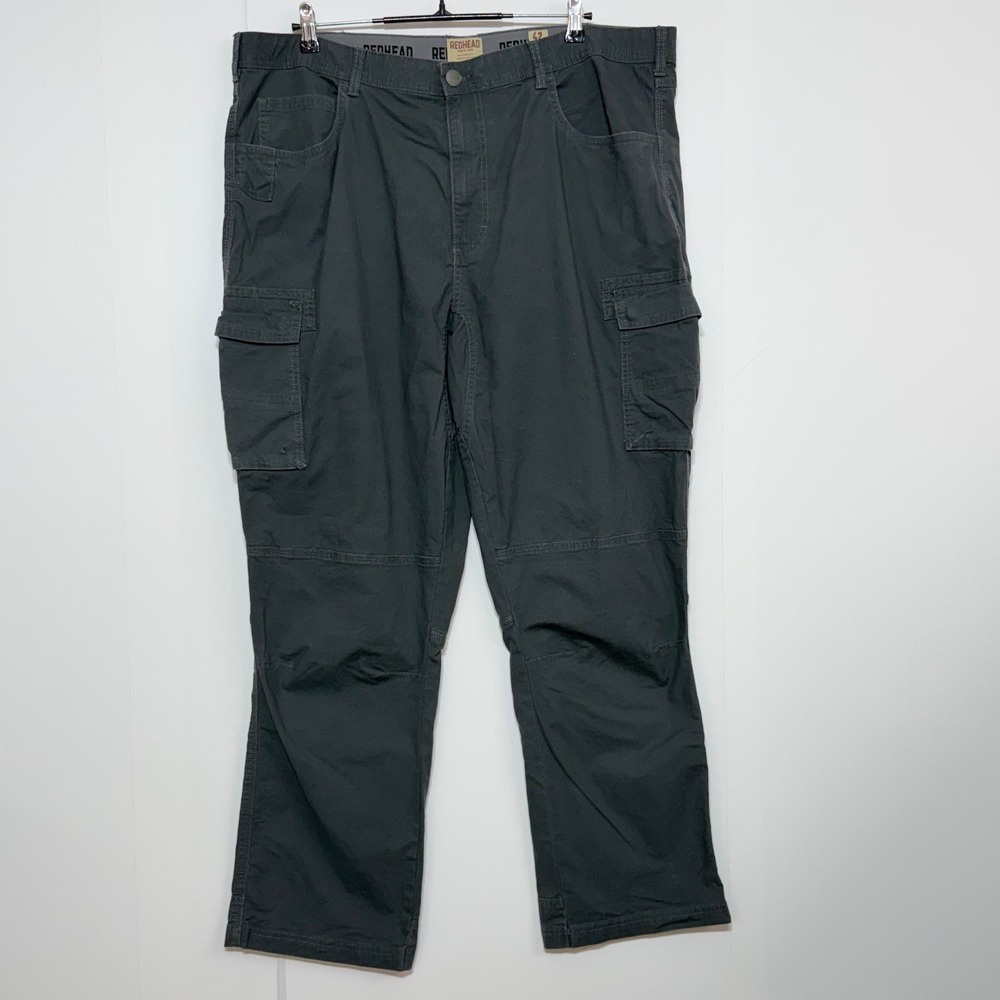 Redhead Pants Mens 42x32 Gray Ripstop Flex Cargo Stretch Utility Outdoors